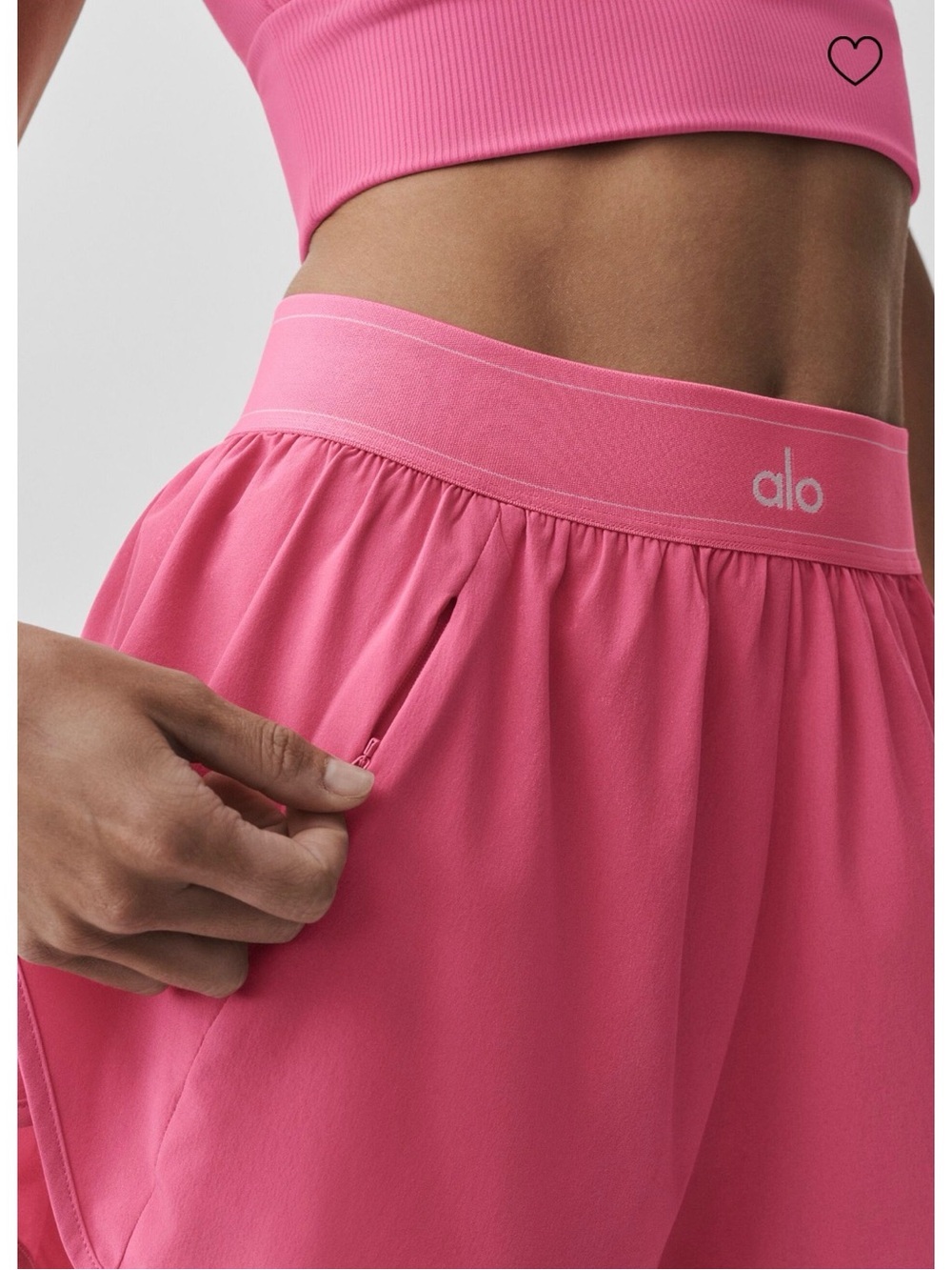 ALO Women’s 2 Piece Set Paradise Pink Aspire Tank Match Point Shorts - Picture 5 of 10